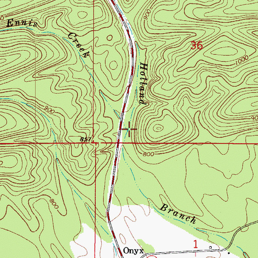Topographic Map of Ennis Creek, AR
