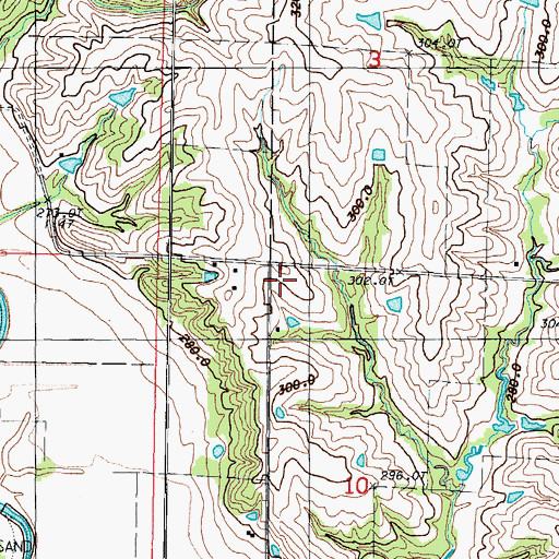 Topographic Map of Center Grove School, MO