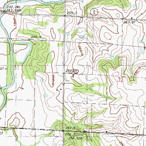 Topographic Map of Center Point School (historical), MO