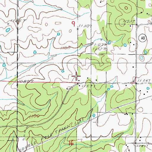 Topographic Map of Center School, MO
