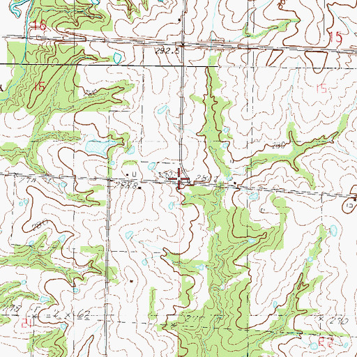 Topographic Map of Center School (historical), MO