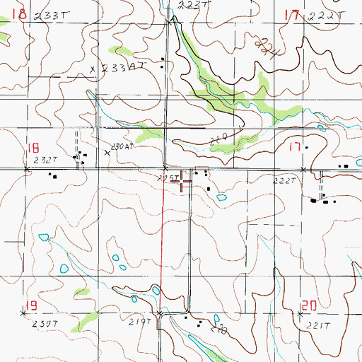 Topographic Map of Center School (historical), MO