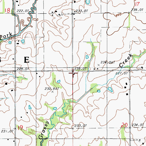 Topographic Map of Center School (historical), MO