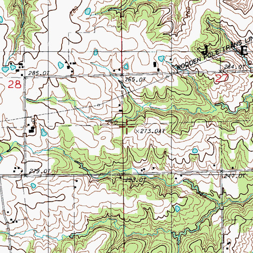 Topographic Map of Center School (historical), MO