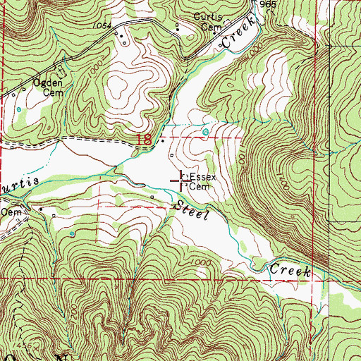 Topographic Map of Essex Cemetery, AR