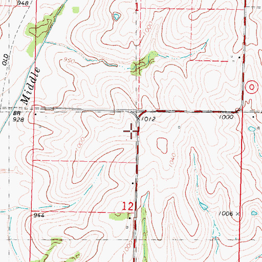 Topographic Map of Center View School (historical), MO