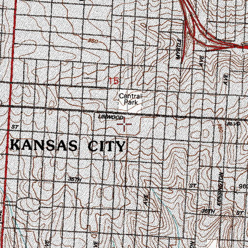 Topographic Map of Central Academy of Excellence, MO