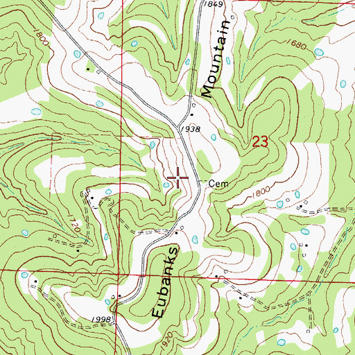 Topographic Map of Eubanks Mountain, AR