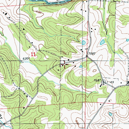 Topographic Map of Central School (historical), MO