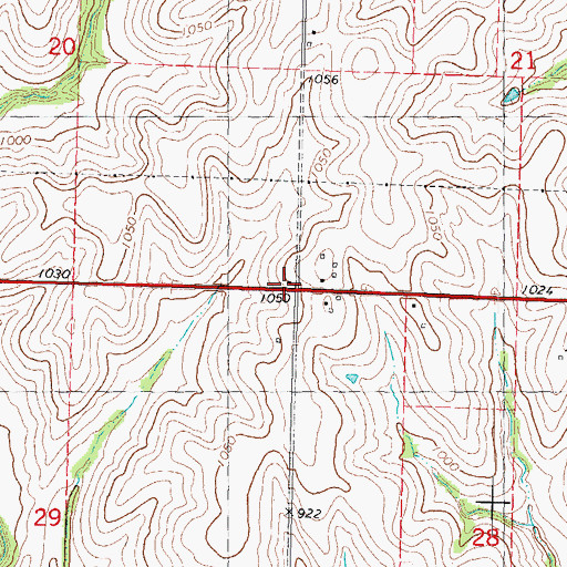 Topographic Map of Central School (historical), MO