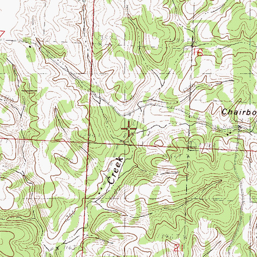 Topographic Map of Chairbottom Hollow, MO