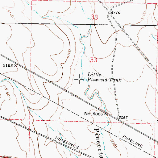Topographic Map of Little Pineveta Tank, AZ