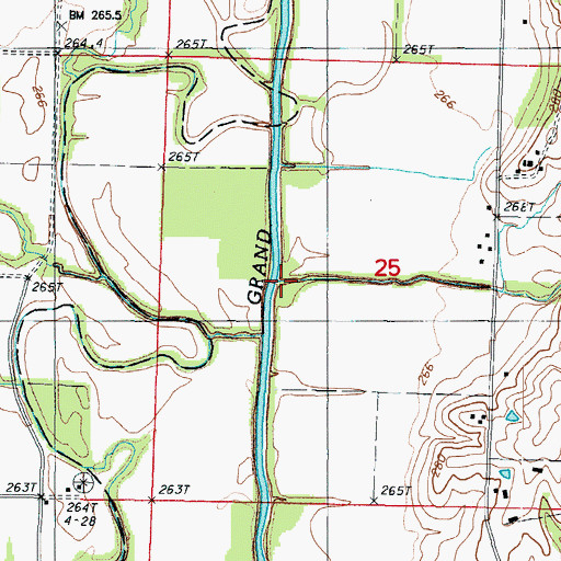 Topographic Map of Chalk Run, MO