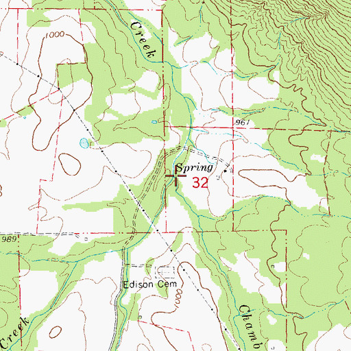 Topographic Map of Chambers Creek, MO