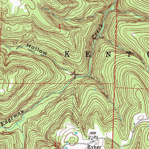 Topographic Map of Evans Hollow, AR