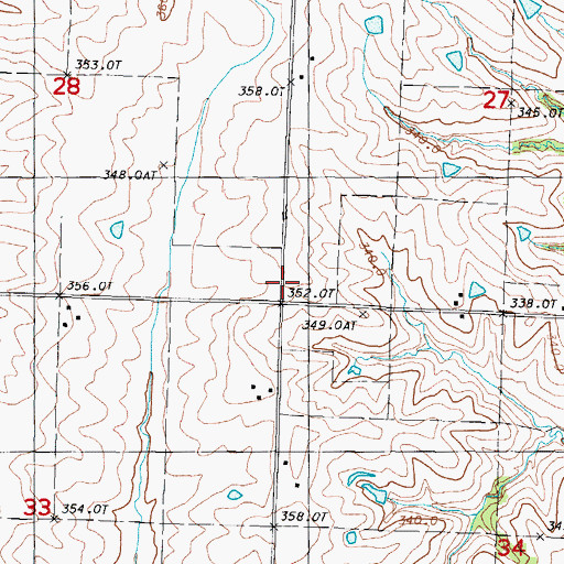 Topographic Map of Champaign School (historical), MO