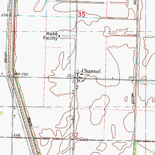 Topographic Map of Channel, MO
