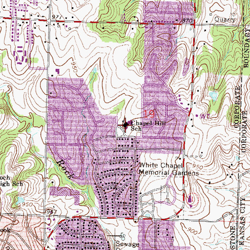 Topographic Map of Chapel Hill Elementary School, MO