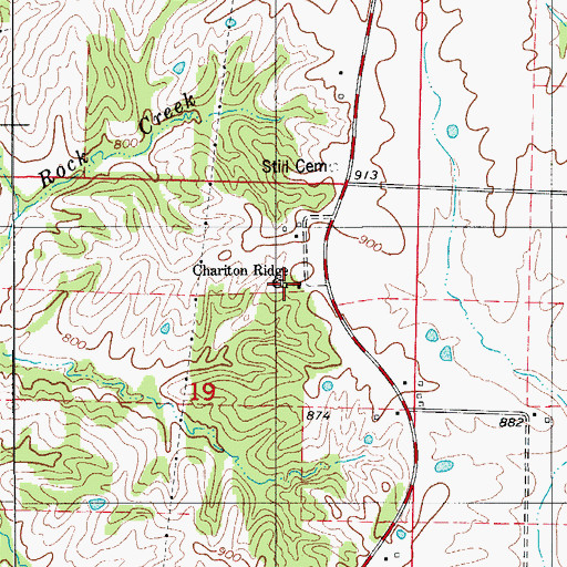 Topographic Map of Chariton Ridge Church, MO