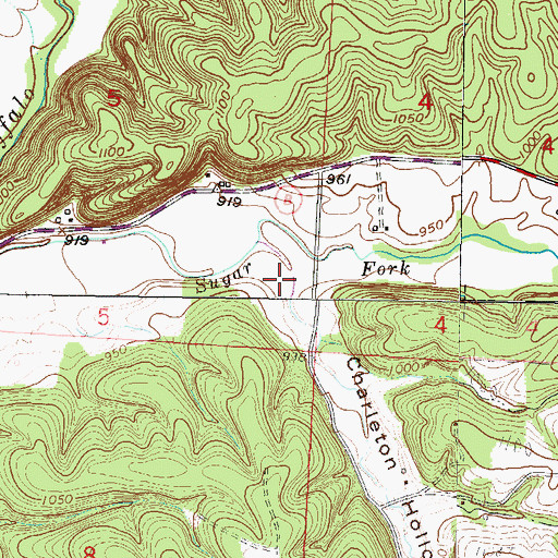 Topographic Map of Charleton Hollow, MO