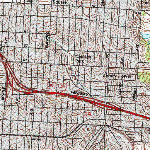 Topographic Map of Chelsea Park, MO