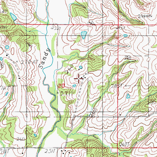 Topographic Map of Cherokee School, MO