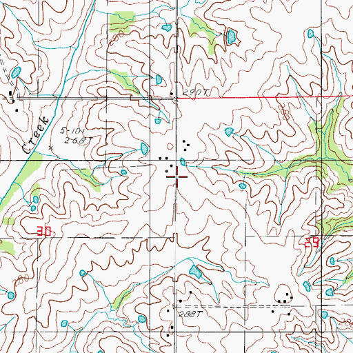 Topographic Map of Cherry Grove School (historical), MO