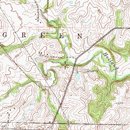 Topographic Map of Chestnut Branch, MO