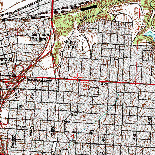 Topographic Map of Childrens Hospital, MO