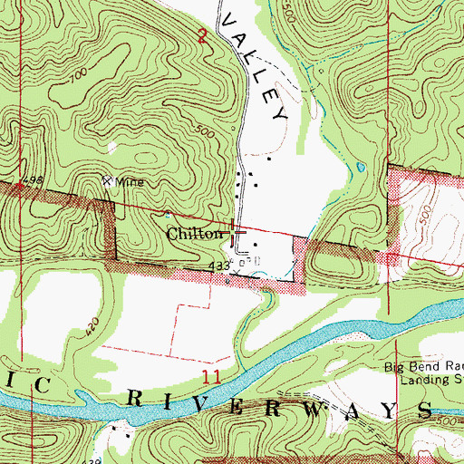 Topographic Map of Chilton, MO