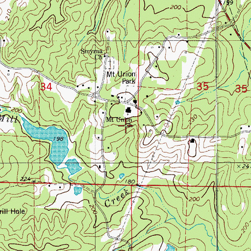 Topographic Map of Fairview School, AR