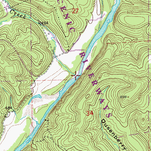 Topographic Map of Chilton Creek, MO