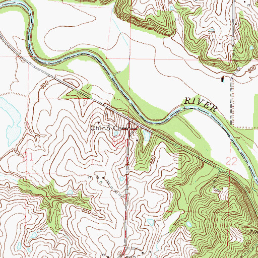 Topographic Map of Chinn Cemetery, MO
