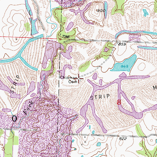 Topographic Map of Chipman Cemetery, MO