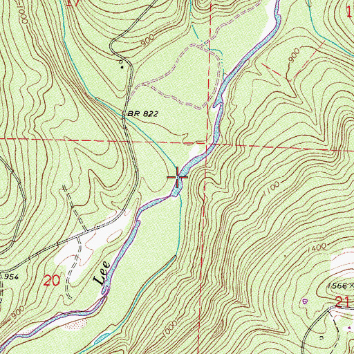 Topographic Map of Fall Creek, AR