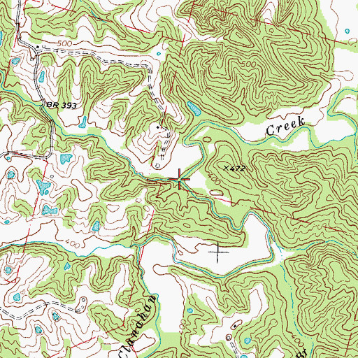Topographic Map of Christisen Branch, MO