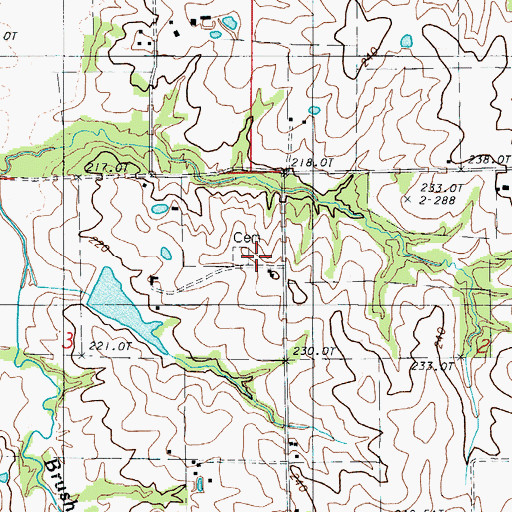 Topographic Map of Christian Cemetery, MO
