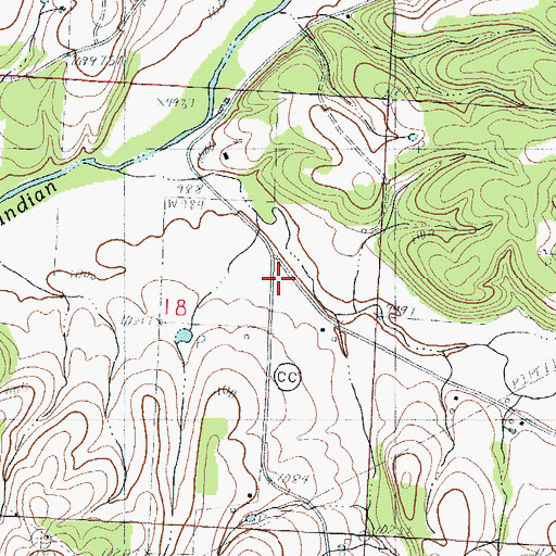 Topographic Map of Christian Church (historical), MO