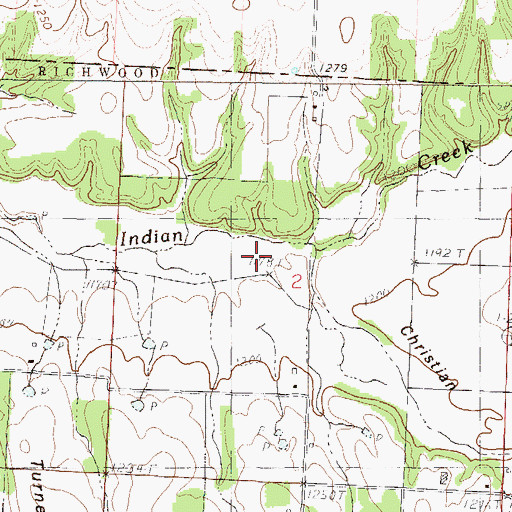 Topographic Map of Christian Hollow, MO