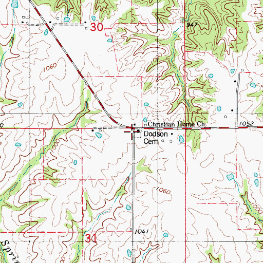 Topographic Map of Christian Home Church, MO
