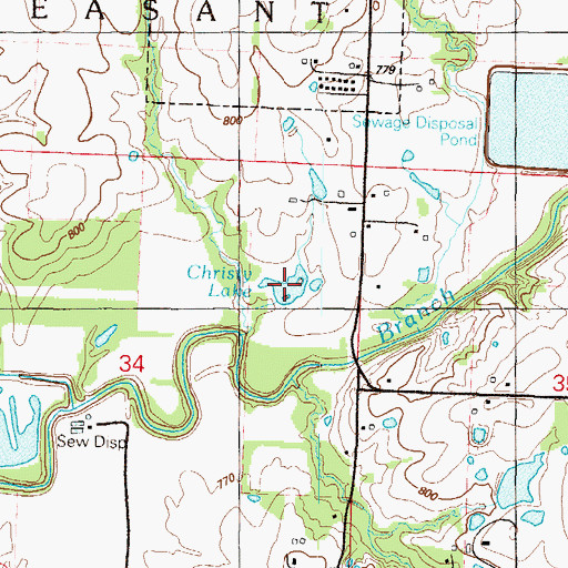 Topographic Map of Christy Lake, MO