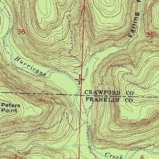 Topographic Map of Falling Rock Hollow, AR