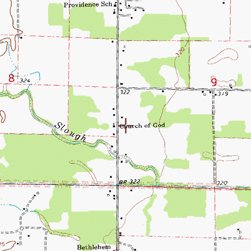 Topographic Map of Church of God, MO