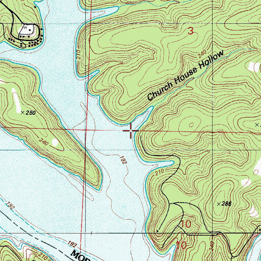 Topographic Map of Church House Hollow, MO