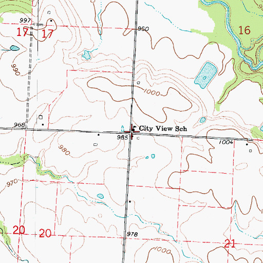 Topographic Map of City View School (historical), MO