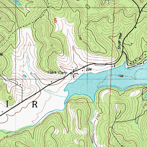 Topographic Map of Mose Clark Cemetery, MO