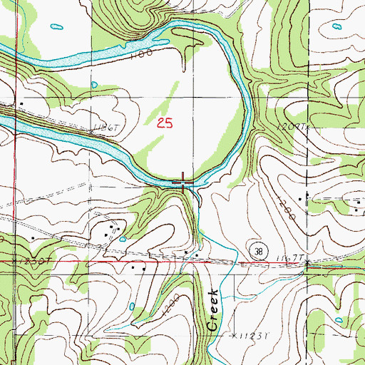 Topographic Map of Clark Creek, MO