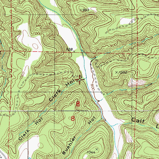 Topographic Map of Clark Hollow, MO