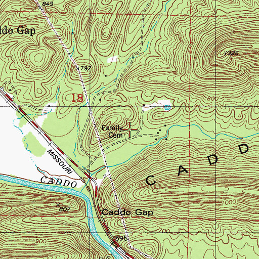 Topographic Map of Family Cemetery, AR
