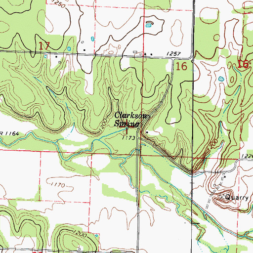 Topographic Map of Clarkson Spring, MO